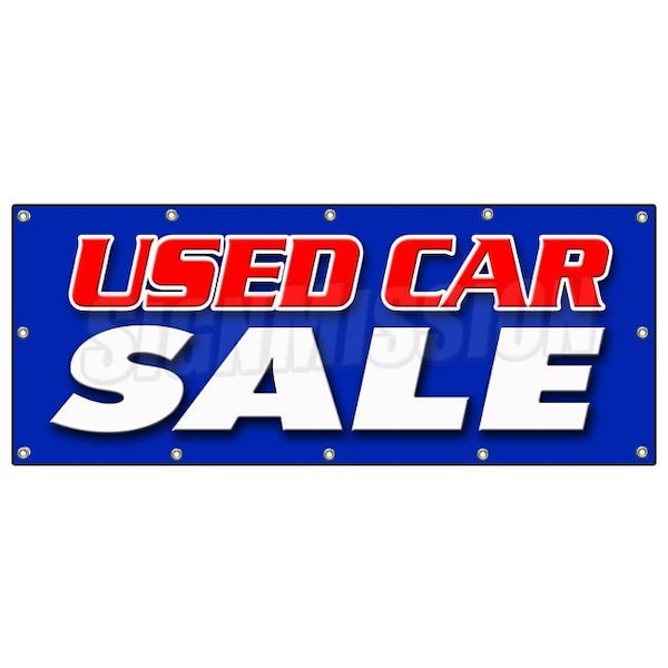 USED CAR SALE BANNER SIGN cars sell sales use old vehicles signs